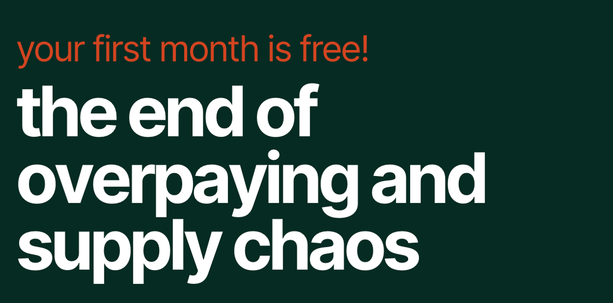 the end of overpaying and supply chaos